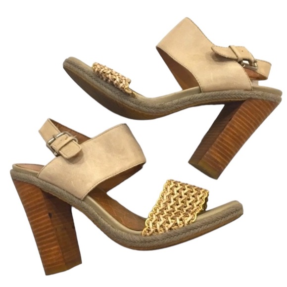Lucky Brand Woven Putnam Block Slingback Heels - Picture 1 of 7